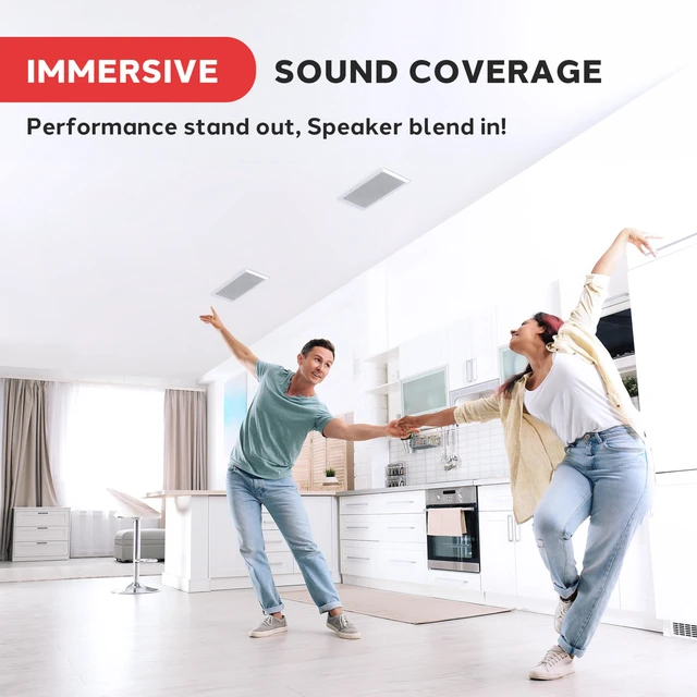 Alt view image 6 of 7 - 5.25" 300W Dual Tweeter In-Wall In-Ceiling Speaker - True Stereo Output from One Speaker, Long Throw Woofer, Easy Flush Mount Installation, Whole House Audio, Home Theater - PDIW57