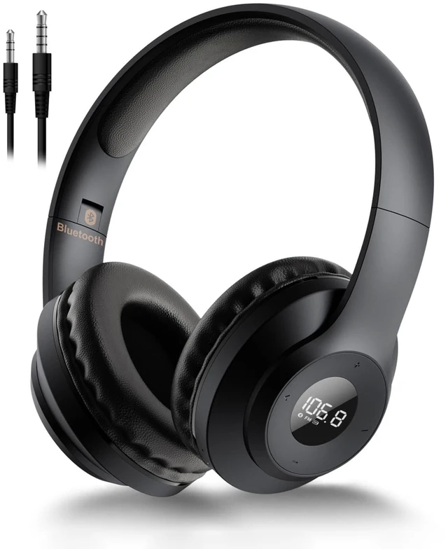 Main image of X5 Rechargeable Wireless FM Radio Headphones,Bluetooth Mowing Headset Built in Mic, Excellent Reception, LED Display, Over Ear Soft Earmuffs, FM Receiver for Meeting, Works, Hiking, Jogging