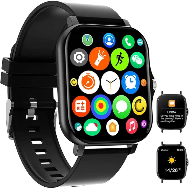 Main image of Smart Watch, 1.81" Upgraded Full Touchscreen Smart Watch for Android iPhones with Bluetooth Call, Sleep Tracker, Multiple Sports Fitness Tracker with Smart Watches for Women Men (Black)