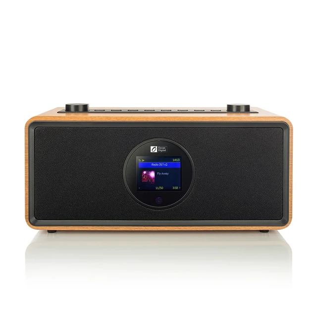 Alt view image 2 of 7 - Ocean Digital WR-860 FM Wi-Fi Internet Radio with Stereo Speakers, Alarm Clock, Sleep Timer, Line Out, Aux in, Stress Relief, Relaxation and Sleep Aid, 2.4" Color Display