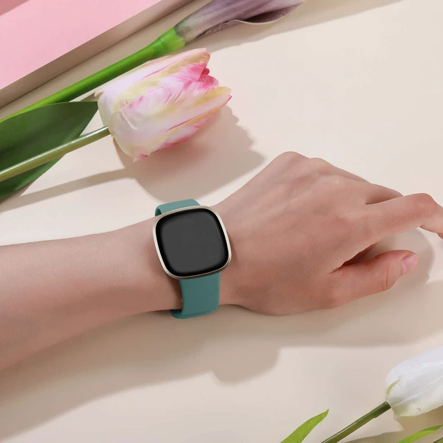 Alt view image 5 of 7 - 15 Pack Compatible with Fitbit Versa 4/Versa 3 Bands/Sense/Sense 2 Bands,Soft Replacement Water-resistance Sport Watch Strap Wristband for Fitbit Smartwatch for Women Men