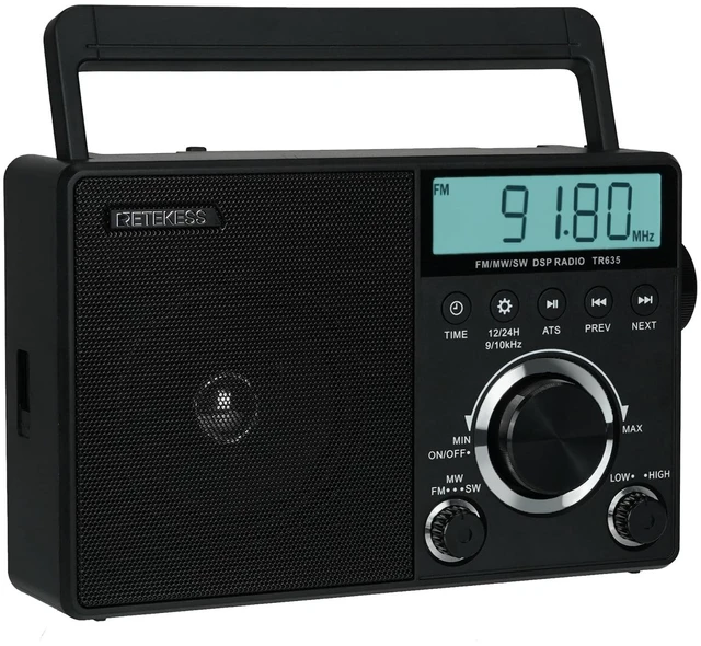 Main image of TR635 Portable Digital Radio, AM FM Shortwave Radios for Elder, Home,Backlight LCD Display, Clock, Battery Operated, AC Power