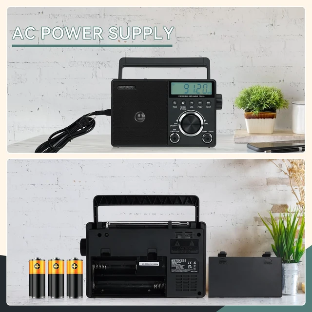 Alt view image 6 of 7 - TR635 Portable Digital Radio, AM FM Shortwave Radios for Elder, Home,Backlight LCD Display, Clock, Battery Operated, AC Power
