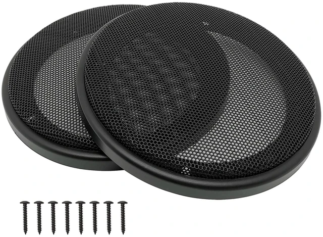 Main image of 5" Speaker Grill Covers, Black Color, 2Pcs ABS Plastic Frame with Metal Mesh, Two-piece Design, Car / Home Audio Speaker Subwoofer Guard Protector