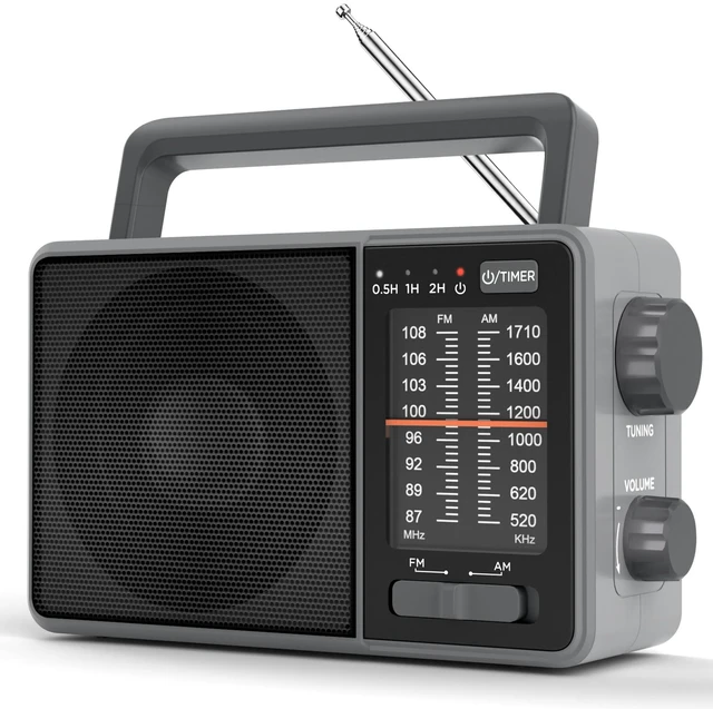Main image of Portable AM FM Radio with Sleep Timer, USB-C or Battery Operated for Home & Outdoor, Large Analog Dial Easy to Use, Strong Reception Clear Loud Sound, Transistor Antenna, Seniors Small Gifts