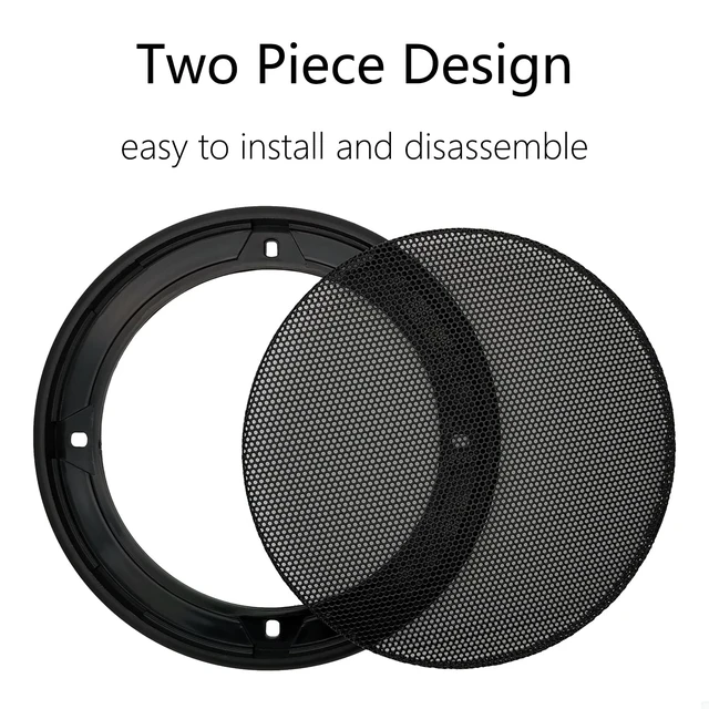 Alt view image 6 of 7 - 5" Speaker Grill Covers, Black Color, 2Pcs ABS Plastic Frame with Metal Mesh, Two-piece Design, Car / Home Audio Speaker Subwoofer Guard Protector