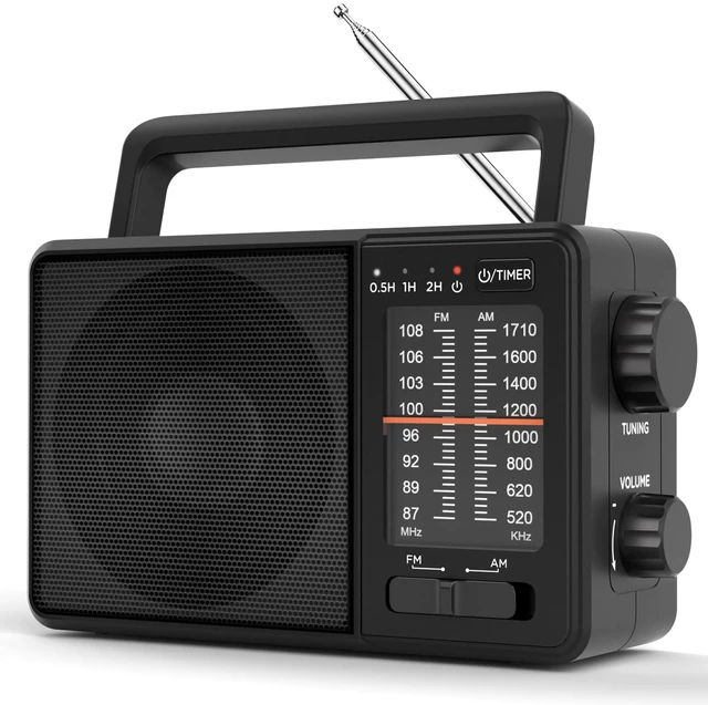 Main image of Portable AM FM Radio with Sleep Timer, USB-C or Battery Operated for Home & Outdoor, Large Analog Dial Easy to Use, Strong Reception Clear Loud Sound, Transistor Antenna, Seniors Small Gifts