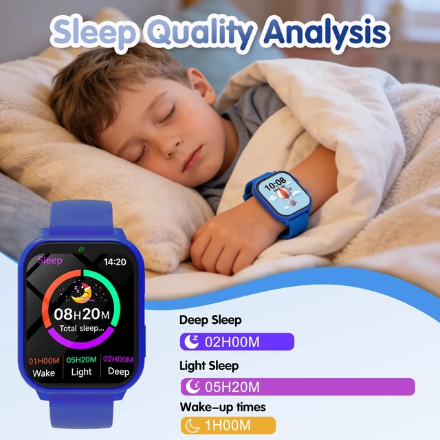 Alt view image 5 of 7 - Smart Watch for Kids,1.83" DIY Dial Fitness Tracker No Phone/APP Needed,18 Games&Camera IP68 Calorie Step Counter,Sleep Monitor,Alarm,Flashlight Great Christmas Birthday Gift for Boys Girls (Blue)