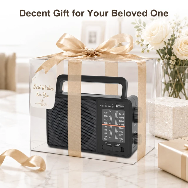 Alt view image 7 of 7 - Portable AM FM Radio with Sleep Timer, USB-C or Battery Operated for Home & Outdoor, Large Analog Dial Easy to Use, Strong Reception Clear Loud Sound, Transistor Antenna, Seniors Small Gifts