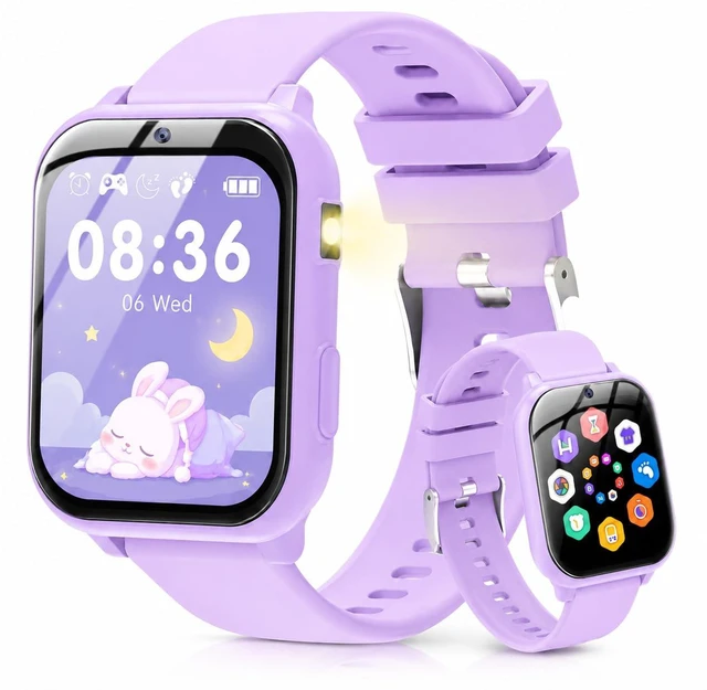 Main image of Smart Watch for Kids,1.83" DIY Dial Fitness Tracker No Phone/APP Needed,18 Games&Camera IP68 Calorie Step Counter,Sleep Monitor,Alarm,Flashlight Great Christmas Birthday Gift for Boys Girls (Purple 2)