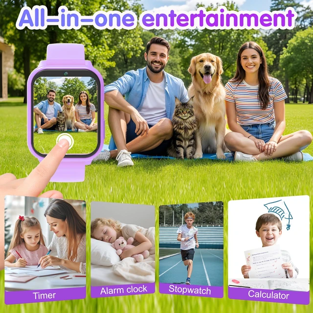 Alt view image 5 of 7 - Smart Watch for Kids,1.83" DIY Dial Fitness Tracker No Phone/APP Needed,18 Games&Camera IP68 Calorie Step Counter,Sleep Monitor,Alarm,Flashlight Great Christmas Birthday Gift for Boys Girls (Purple 2)