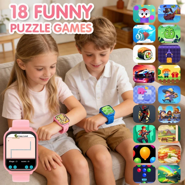 Alt view image 4 of 7 - Smart Watch for Kids,1.83" DIY Dial Fitness Tracker No Phone/APP Needed,18 Games&Camera IP68 Calorie Step Counter,Sleep Monitor,Alarm,Flashlight Great Christmas Birthday Gift for Boys Girls (PINK P)