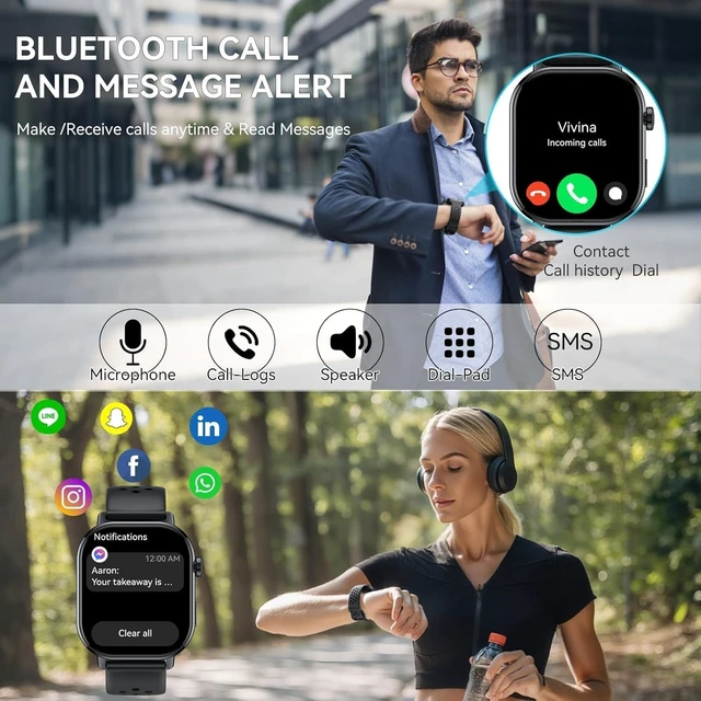 Alt view image 3 of 7 - Smart Watch for Men Women (Answer/Make Calls), 2026 New Fitness Tracker Built-in GPS, 2.06"HD Fitness Watch with 110+ Sports Modes, Heart Rate/Sleep Monitor, 5ATM Waterproof for Outdoor Android iOS