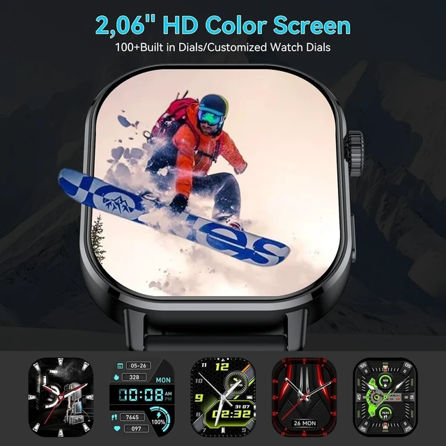Alt view image 6 of 7 - Smart Watch for Men Women (Answer/Make Calls), 2026 New Fitness Tracker Built-in GPS, 2.06"HD Fitness Watch with 110+ Sports Modes, Heart Rate/Sleep Monitor, 5ATM Waterproof for Outdoor Android iOS