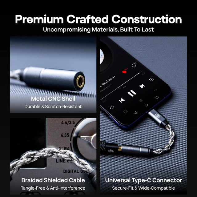 Alt view image 6 of 7 - Kiwi Ears AD1 Pro USB C DAC Adapter Cable, Custom DAC Chip Official Web Customizable EQ Tuning, Ultra-Low Noise Portable IEM Amp for IEM Enthusiasts & Music Lovers, Type-C to 3.5mm