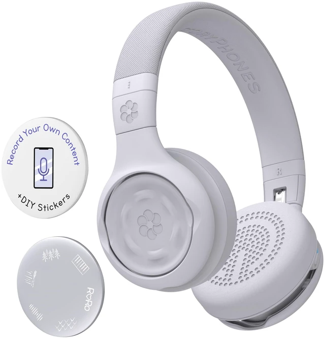 Main image of Storytelling Foldable Bluetooth Kids Headphones-Intro Bundle with ZenDisk and PlayShield, Perfect for Travel, Learning, Screen-Free Entertainment, Stories and Music by Onanoff (Grey)