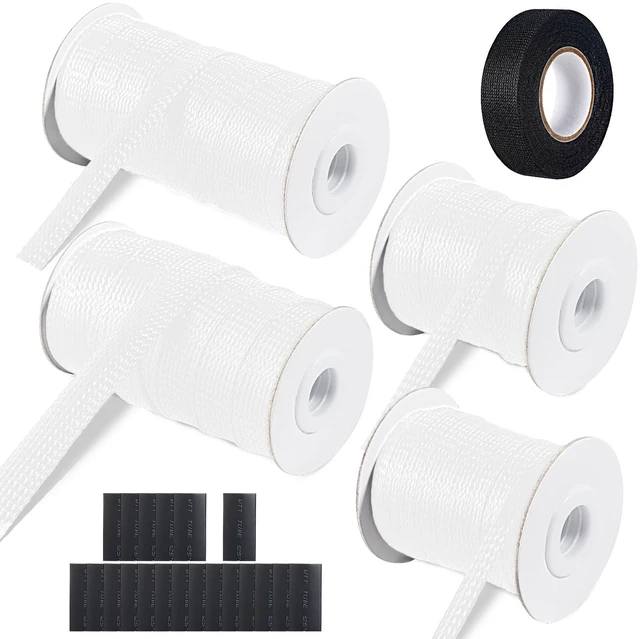 Main image of 132 ft Expandable Braided Cable Sleeve Wire Loom PET Wire SleevingWrap Management Mesh for Audio Video and Other Home Device Cable Automotive Wire - (1/2 Inch, 1/4 Inch, 3/8 Inch,3/4 Inch,White)