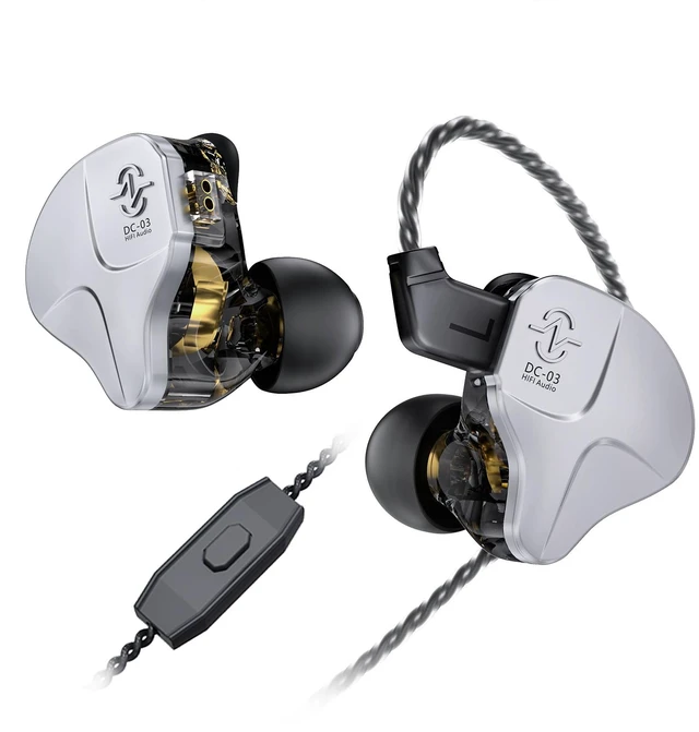 Main image of CCZ DC03 in Ear Monitor Headphones, IEM Earphones Wired Earbuds without Microphone, Noise Cancelling inear Headphones Wired, 1DD Powerful Bass HiFi Ear Buds, IEM for Gaming Music (Silver, with Mic)