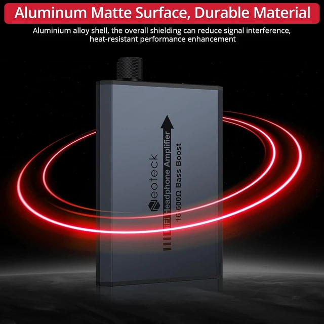 Alt view image 6 of 7 - 3.5mm Headphone Amp with Bass Boost, HiFi Headphone Amplifier with Portable, 16-600 Ohm, Aluminum Matte Surface for Mac,Phones,iPad,MP3,MP4 Computers PS4 PS5 Controller-Dark Grey