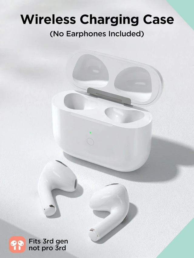 Alt view image 2 of 7 - Replacement Charging Case for AirPods 3rd Gen (Not pro 3), L-Port Only Compatible with AirPod 3rd Gen with Bluetooth Pairing Sync Button (Not for Pro Mmodels), Earbuds Not Included (L-Port)