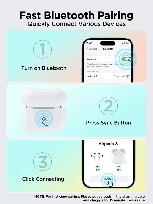 Alt view image 7 of 7 - Replacement Charging Case for AirPods 3rd Gen (Not pro 3), L-Port Only Compatible with AirPod 3rd Gen with Bluetooth Pairing Sync Button (Not for Pro Mmodels), Earbuds Not Included (L-Port)