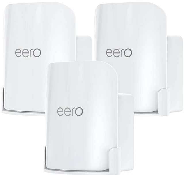 Main image of ® 2-in-1 Wall & Outlet Mount Kit for eero Pro 7 WiFi 7 Router Fits eero Pro 7 Tri-Band Mesh Wi-Fi 7 Router, Hidden Cable Management, Durable ABS Plastic, Space-Saving Design,White, 3 Pack