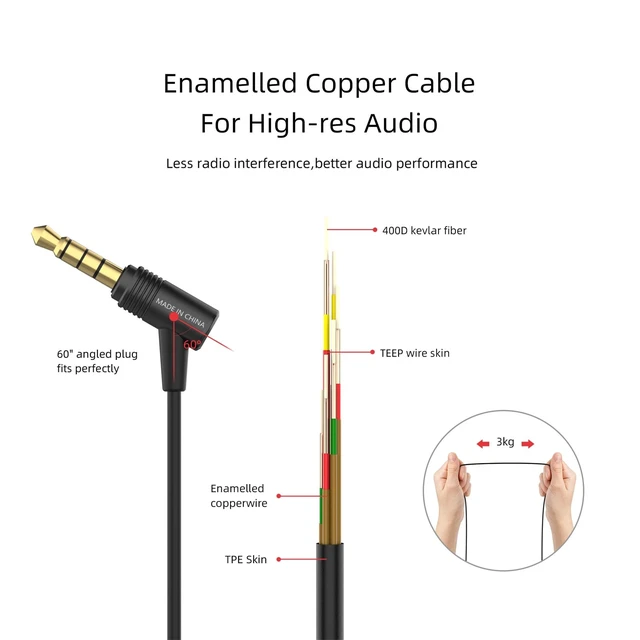 Alt view image 5 of 6 - E11C Wired Earbuds, Built-in Mic, HiFi Sound, 3.5mm Jack, Black Crystal-clear call clarity, Balanced accurate sound, Rich bass,Full aluminium housing, Silver-plated cable, Comfortable fit
