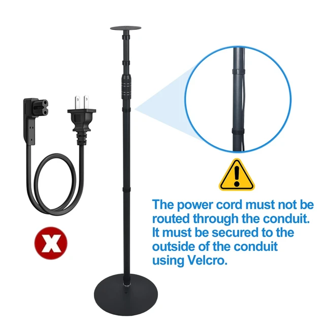 Alt view image 5 of 7 - Speaker Stands for Sonos Era 100 or Era 100 SL, 2 Packs Adjustable Height from 33" to 48",Holds Up to 8.8 lbs, Easy DIY Assembly, HD-628, Black