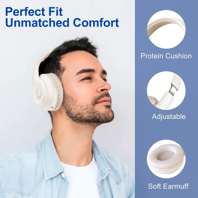 Alt view image 6 of 7 - X5 Rechargeable & Portable FM Radio Headphones (Beige) Best Reception, LED Display, Soft Ear Muffs,Headphones with Radio Built in, FM Receiver for Meeting, Works, Hiking, Jogging
