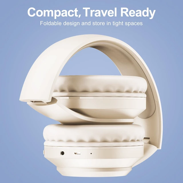 Alt view image 7 of 7 - X5 Rechargeable & Portable FM Radio Headphones (Beige) Best Reception, LED Display, Soft Ear Muffs,Headphones with Radio Built in, FM Receiver for Meeting, Works, Hiking, Jogging