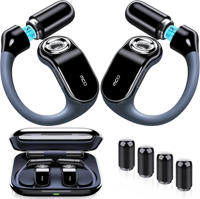 Main image of Open Ear Headphones, Power Without Limits Replaceable Battery Earbuds Bluetooth 5.4 Stable Connection, 45° Ergonomic Fit, Barely-There Comfort, IPX7 Waterproof, Perfect for Long Days on the Go