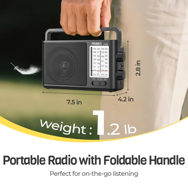 Alt view image 3 of 6 - J08 Portable Radio AM FM with Solar, Battery and USB Charging Loud Speaker, Excellent Reception, Big Knobs Easy to Use for Senior, for Indoor and Outdoor, Transistor Radio