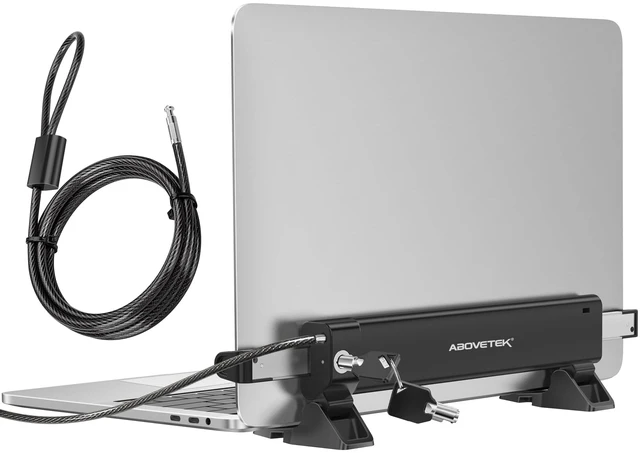 Main image of MacBook & Surface Laptop Locking Station with Combo Lock Cable, Anti Theft Folding Security Laptop Desk Mount, Adjustable & Portable, Fits 12"-16" Laptops/Notebooks (Black)