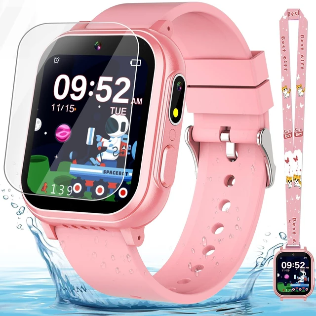 Main image of Waterproof Smart Watch for Kids Girls Age 5-12 with 32 Games, Dual Camera, Habit Tracking, Music Player, Video, HD Touchscreen Kids Smart Watch Birthday Gift Toy for 3-12 Year Old (Light Pink)