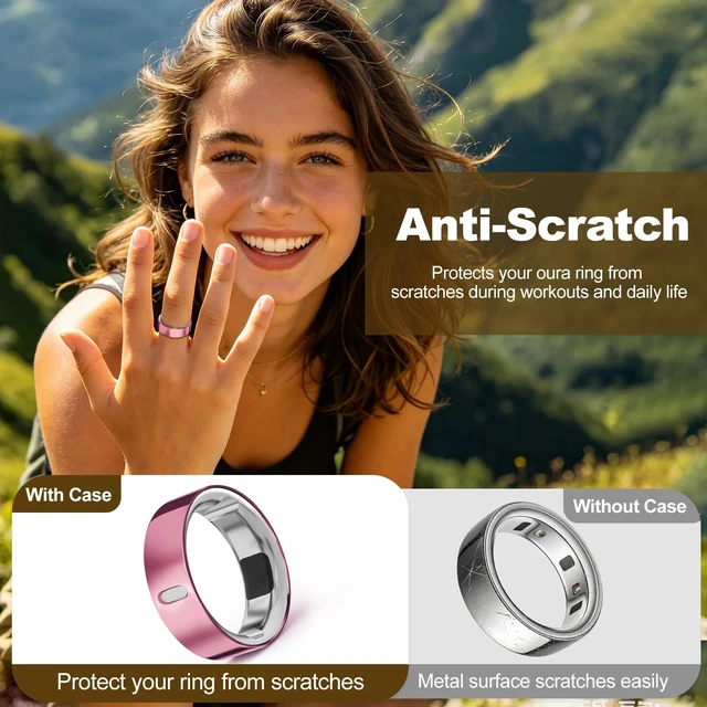 Alt view image 5 of 7 - 4 Pack Upgraded Ring Covers Compatible with Oura Ring Gen 4/Gen 3 Size 9 TPU Anti-Scratch Protector Accessories for Oura Ring 4/3 Cover Jacket for Women Men