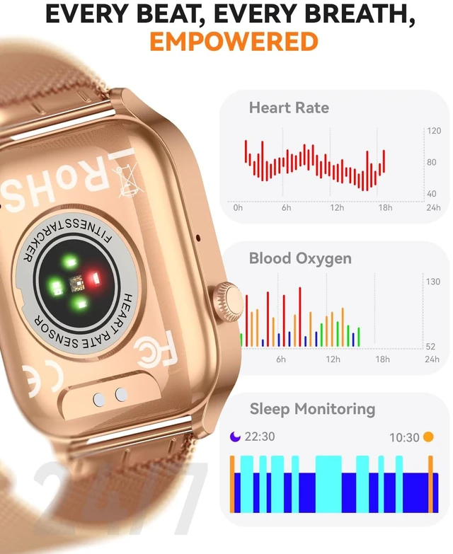 Alt view image 4 of 7 - Smart Watches for Women (Calls/Reminders), 1.85" HD Smart Watch for Android Phones & iPhone Compatible, 120+ Sport Modes Fitness Watch, Heart Rate/SpO2/Sleep Tracker, IP68 Waterproof