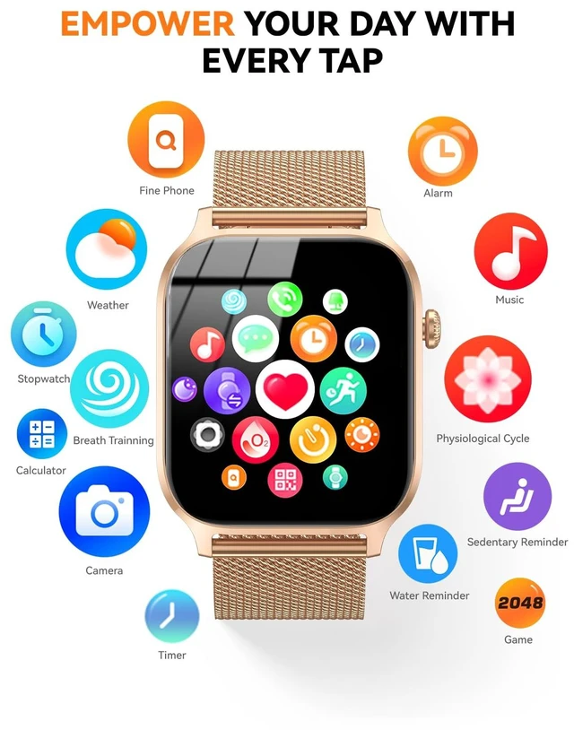 Alt view image 7 of 7 - Smart Watches for Women (Calls/Reminders), 1.85" HD Smart Watch for Android Phones & iPhone Compatible, 120+ Sport Modes Fitness Watch, Heart Rate/SpO2/Sleep Tracker, IP68 Waterproof