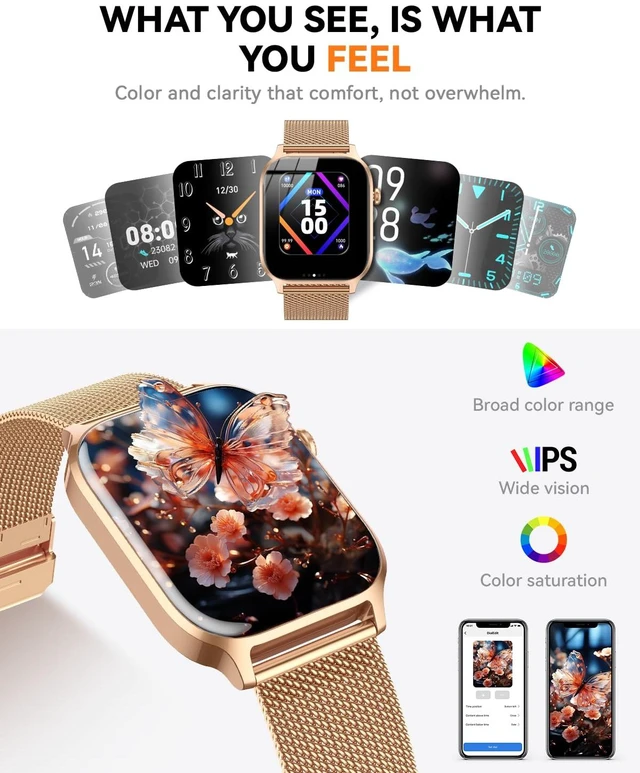 Alt view image 5 of 7 - Smart Watches for Women (Calls/Reminders), 1.85" HD Smart Watch for Android Phones & iPhone Compatible, 120+ Sport Modes Fitness Watch, Heart Rate/SpO2/Sleep Tracker, IP68 Waterproof
