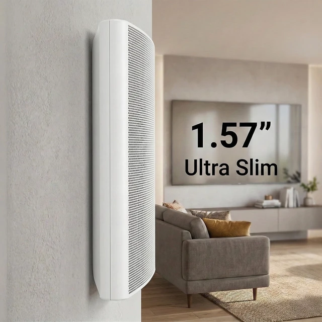Alt view image 4 of 7 - Ultra Slim 5.25 Inch 240W Wall Mount Speakers, 8 Ohm Passive Home Theater Indoor Speakers for Bedroom, Kitchen, Living Room,White(Pair)