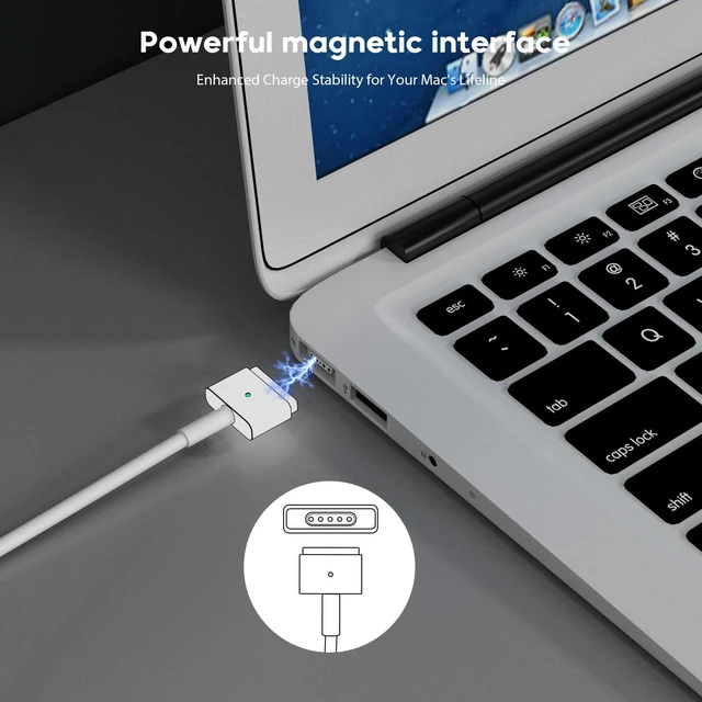 Alt view image 3 of 7 - 45W Magnetic Laptop Air Charger, Replacement for Mag2 T-Tip Shape AC Power Adapter, Fast Laptop Charging Connector Compatible with MacBook Air 11-inch and 13-inch After Mid 2012 (Between 2012-2017)