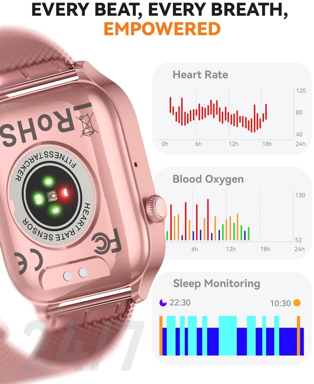 Alt view image 4 of 7 - Smart Watches for Women (Calls/Reminders), 1.85" HD Smart Watch for Android Phones & iPhone Compatible, 120+ Sport Modes Fitness Watch, Heart Rate/SpO2/Sleep Tracker, IP68 Waterproof
