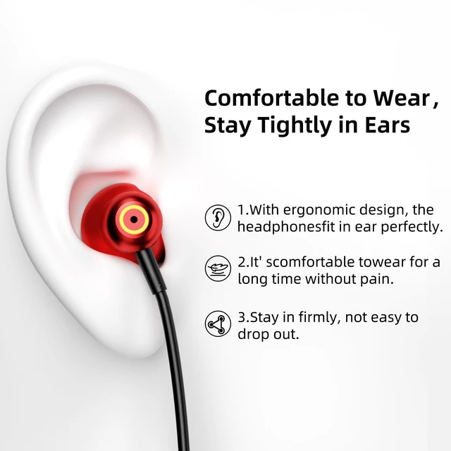 Alt view image 7 of 7 - Wired Earbuds with ENC Noise Canceling Mic, Deep Bass Stereo Wired Earphones, Plug in USB C/Type C Headphones Compatible with iPhone 17/16/15, Samsung, Android, Gaming, Laptop, Clear Calls