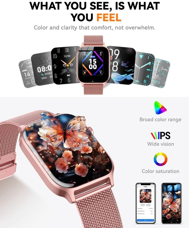 Alt view image 5 of 7 - Smart Watches for Women (Calls/Reminders), 1.85" HD Smart Watch for Android Phones & iPhone Compatible, 120+ Sport Modes Fitness Watch, Heart Rate/SpO2/Sleep Tracker, IP68 Waterproof