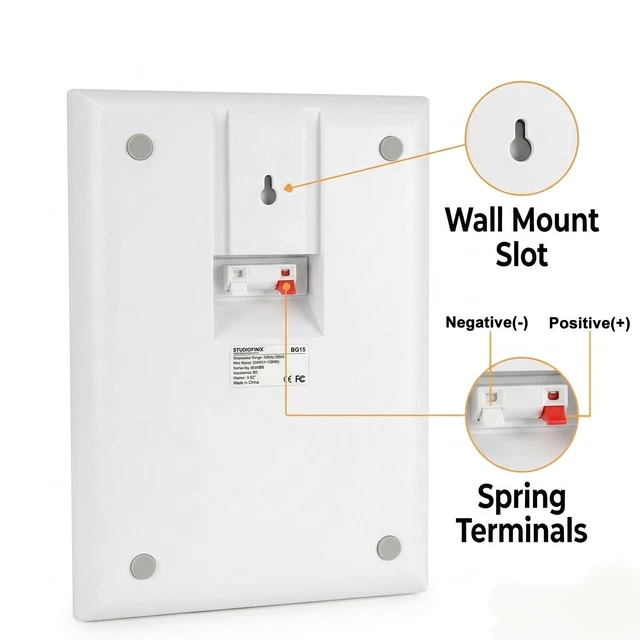 Alt view image 6 of 7 - Ultra Slim 5.25 Inch 240W Wall Mount Speakers, 8 Ohm Passive Home Theater Indoor Speakers for Bedroom, Kitchen, Living Room,White(Pair)