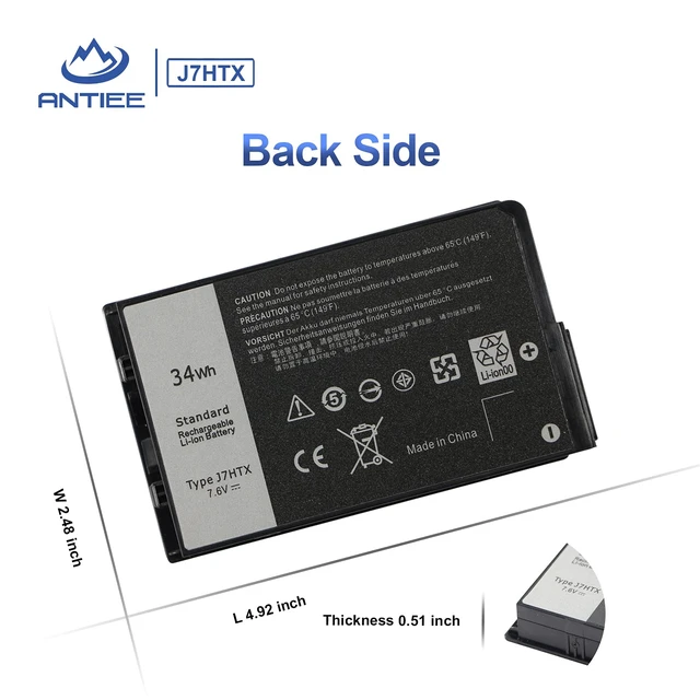 Alt view image 6 of 7 - 34Wh J7HTX 7XNTR Battery for Dell Latitude 7202 7212 7220 Rugged Extreme T03H T03H002 T03H003 Series 02JT7D 2JT7D FH8RW J82G5 VW5Y4 451-BBOR 451-BCCO 451-BCDH 7.6V 4342mAh Quick Installation