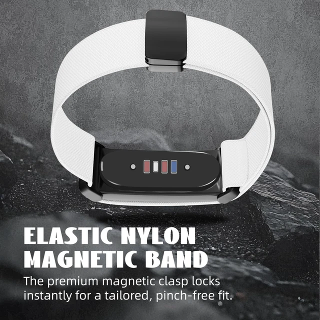 Alt view image 7 of 7 - Magnetic Nylon Band Compatible with Google Fitbit Air Active Band 20g Featherlight Sport Strap with Quick-Adjust Magnetic Clasp for Men Women,Breathable Moisture-Wicking Wristband Replacement