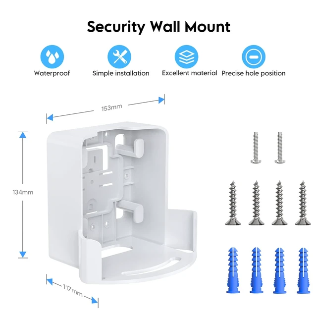 Alt view image 2 of 7 - ® 2-in-1 Wall & Outlet Mount Kit for eero Pro 7 WiFi 7 Router Fits eero Pro 7 Tri-Band Mesh Wi-Fi 7 Router, Hidden Cable Management, Durable ABS Plastic, Space-Saving Design,White, 2 Pack