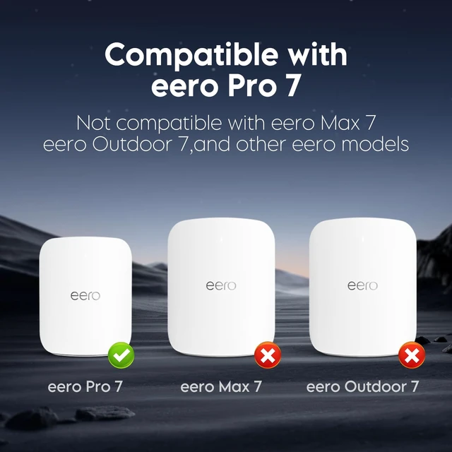 Alt view image 5 of 7 - ® 2-in-1 Wall & Outlet Mount Kit for eero Pro 7 WiFi 7 Router Fits eero Pro 7 Tri-Band Mesh Wi-Fi 7 Router, Hidden Cable Management, Durable ABS Plastic, Space-Saving Design,White, 2 Pack