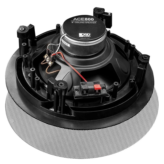 Alt view image 6 of 6 - 8" in Ceiling Speaker Pair 120W, Trimless Magnetic Grille, Pivoting Tweeter, Paintable Grille ACE800