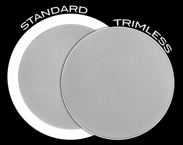 Alt view image 2 of 7 - 6.5" in Ceiling Speaker Pair 150W, Trimless Magnetic Grille, Pivoting Tweeter, Paintable Grille ACE640
